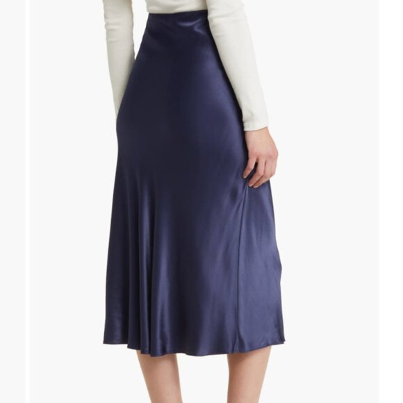 Rails Anya Navy Satin Midi Skirt - Picture 4 of 4
